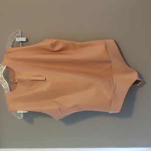 SKIMS XL faux leather tank bodysuit in Sienna